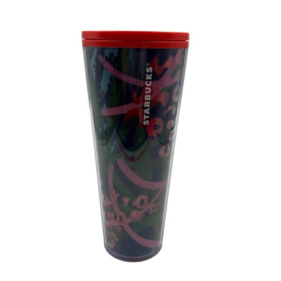 Starbucks Summer 2021 Acrylic Jungle Leopard 24oz Cold Venti Tumbler NO STRAW - Picture 1 of 8